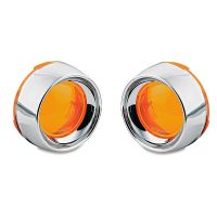 Aro Cromado com Lente Âmbar para Pisca Bullet Original Harley Davidson - Kuryakyn