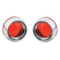 Aro Cromado com Lente Vermelha para Pisca Bullet Original Harley Davidson - Kuryakyn