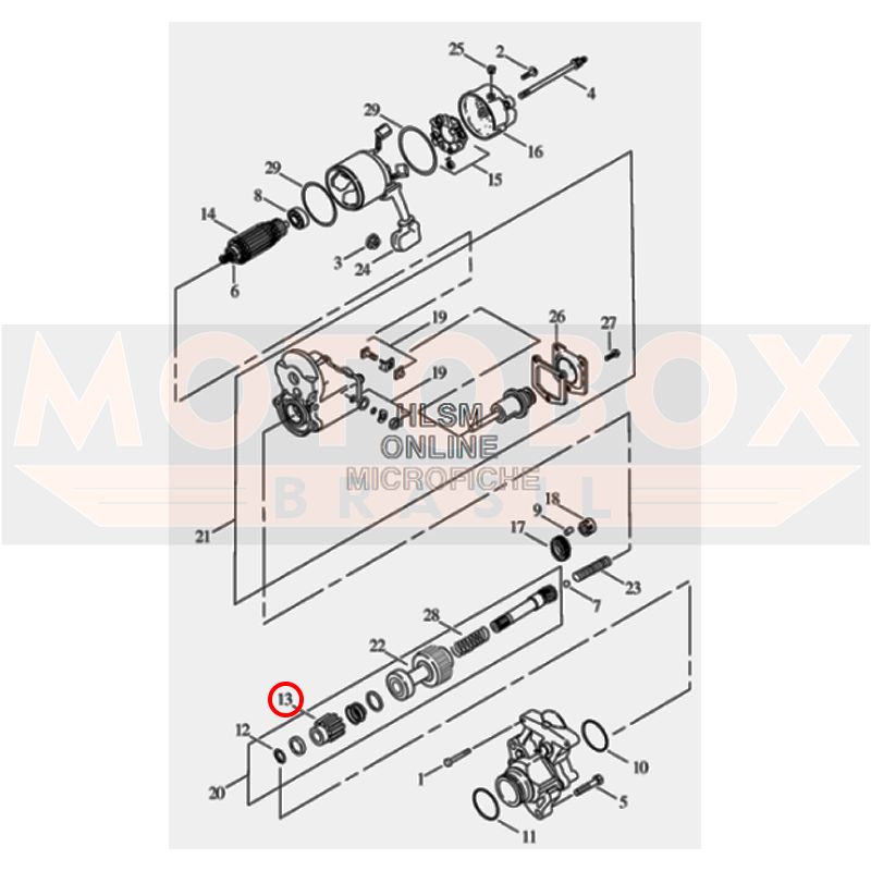 Engrenagem do Motor de Partida - Dyna 06 à 17 / Softail 07 à 17