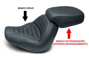 Banco Solo Standard Touring - Preto - Fat Bob FXFB 2018 a 2021 - Mustang Seats