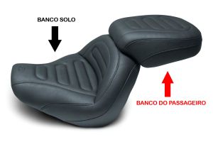 Banco do Passageiro Standard Touring - Preto - Fat Bob FXFB 2018 a 2021 - Mustang Seats