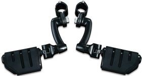 Pedaleira Duplamente Larga Trident Iso c/ Abraçadeira de 1.1/4" p/ Protetor de Motor -Preta-Kuryakyn