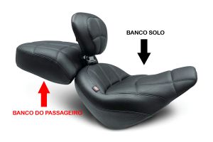 Banco do Passageiro Standard Touring Cube - Preto - Street Bob FXBB 2018 a 2020 - Mustang Seats