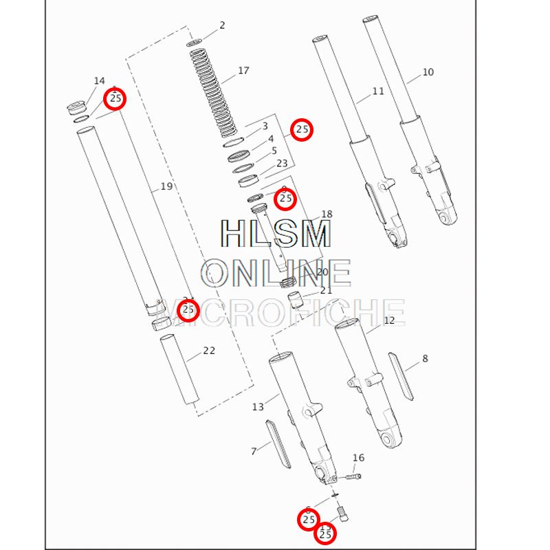 Kit de Reparo da Suspensão Dianteira 49 mm - Touring 2014 à 2023