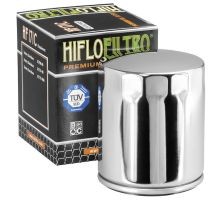 Filtro de Óleo Cromado Milwaukee-Eight M8 / Touring / Softail / Dyna Harley Davidson HifloFiltro