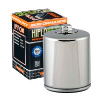 Filtro de Óleo - Cromado - Milwaukee-Eight M8 / Touring / Softail / Dyna Harley Davidson HifloFiltro